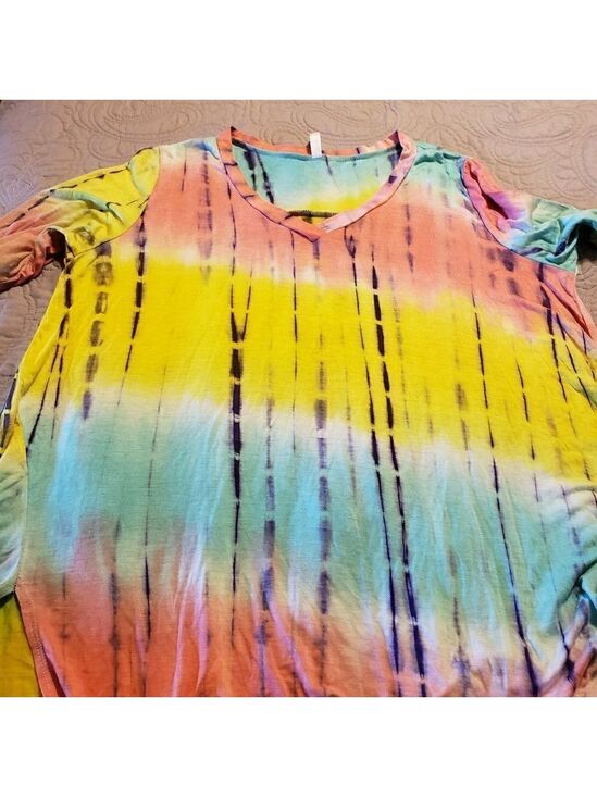 Yee Tops - Yee Tie Dye Long sleeve Shirt with Open/Split back.